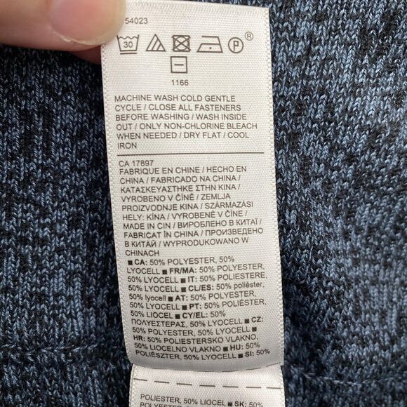 Athleta Reverie Wide Leg Lounge Pants Womens Medium Blue Heather Sweater Knit - Picture 12 of 13